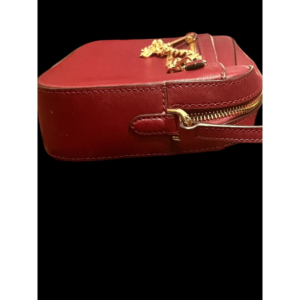 Michael Kors Jet Set East West Crossbody Burgundy Saffiano Leather Chain Gold - Picture 5 of 11